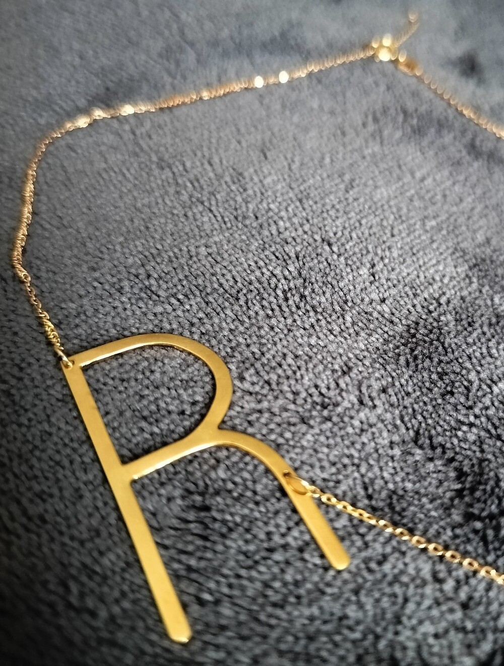 18k "R" initial necklace!